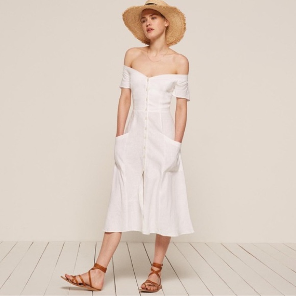 NWOT Reformation White Mariposa Dress Size 4
